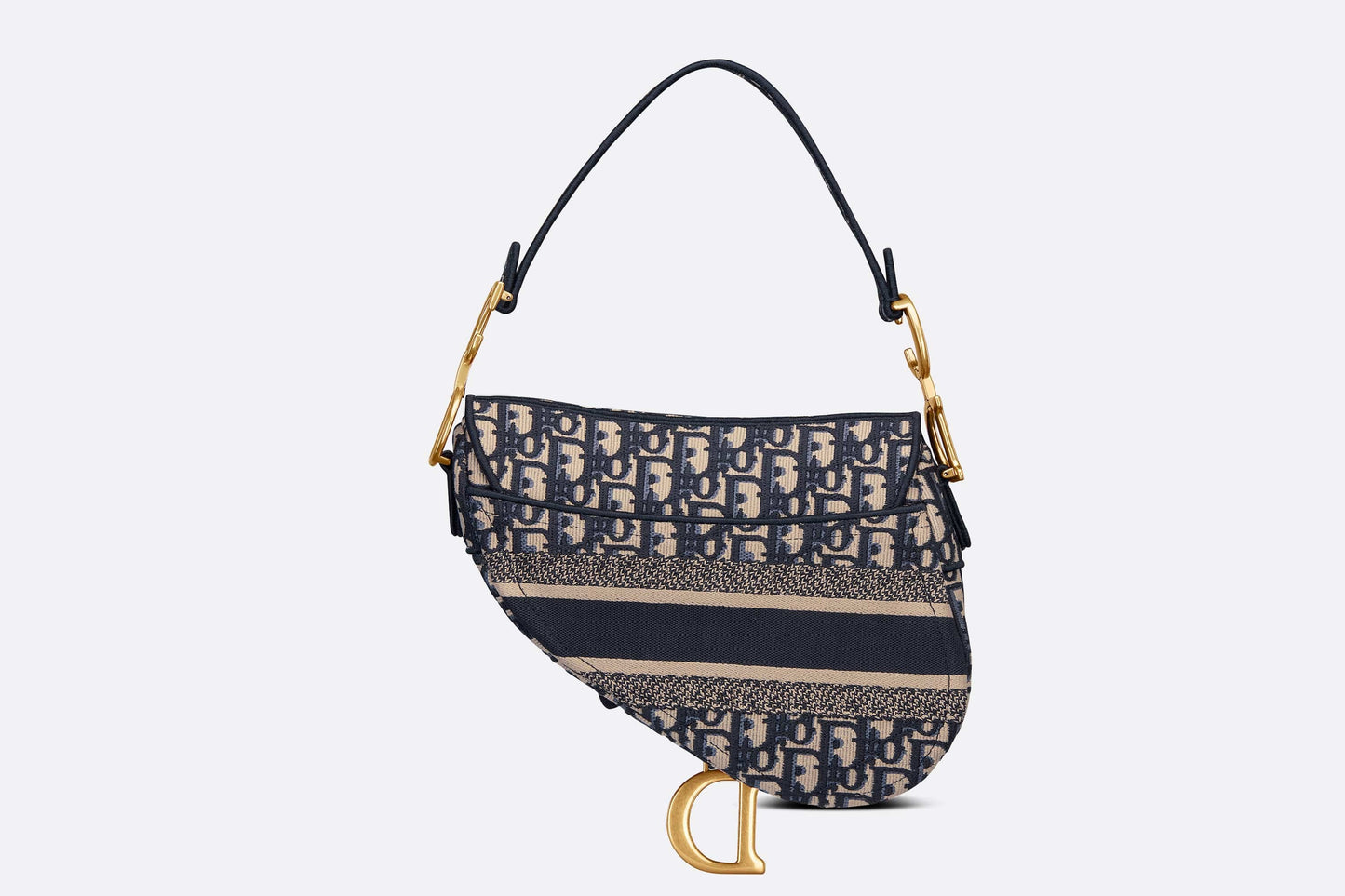 Dior Saddle Bag Blue Dior Oblique Embroidery