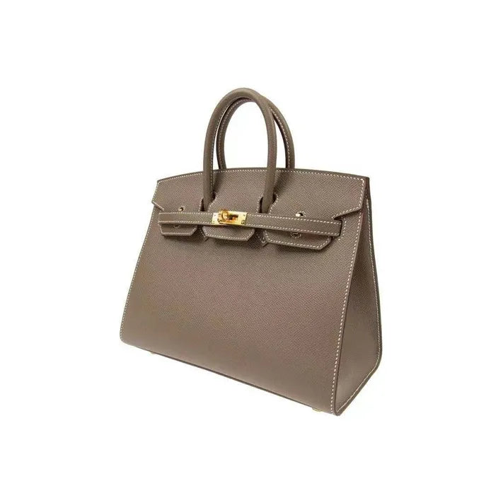 HERMES Birkin Bag Etoupe Elephant Gray epson Leather Handbag (20,25,30,35)  gold hardware