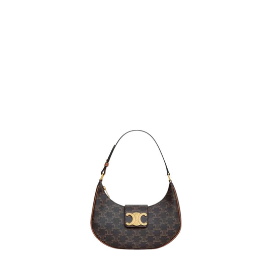 Celine Ava Triomphe Bag Medium brown with logo