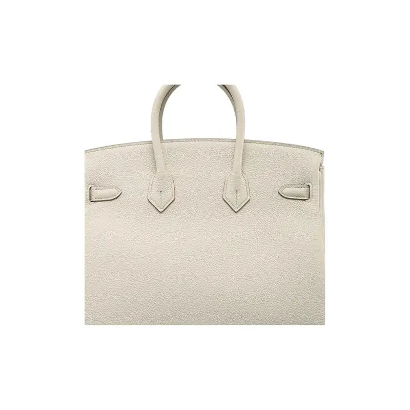 HERMES Birkin Bag in Beton Glacier White togo leather, a luxury bag for women, known for its high quality and timeless style.