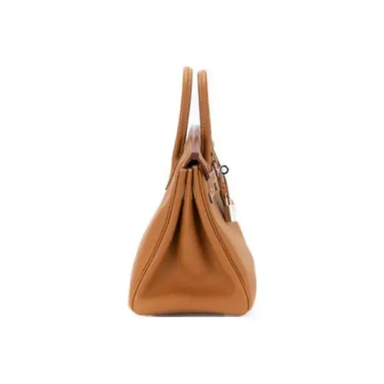 HERMES Birkin 25 brown togo leather handbag showcasing elegant structure, perfect for everyday use and a stylish addition to luxury bag collection.