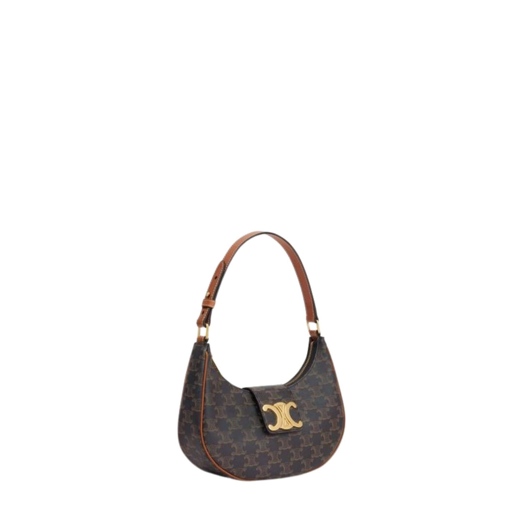 Celine Ava Triomphe Bag Medium brown with logo