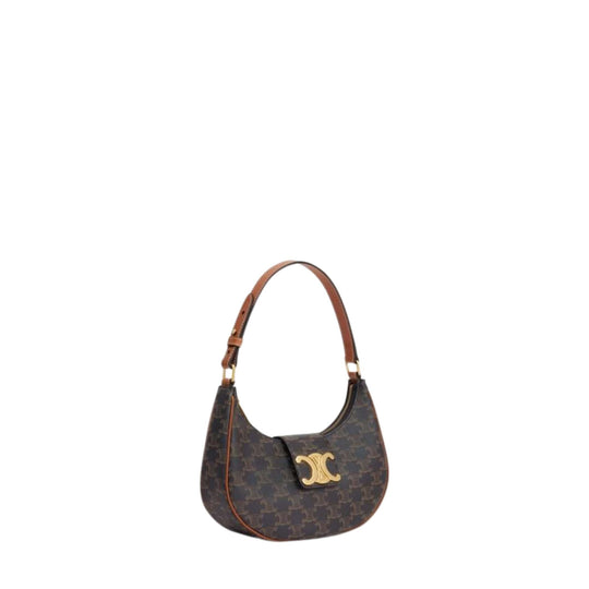 Celine Ava Triomphe Bag Medium brown with logo