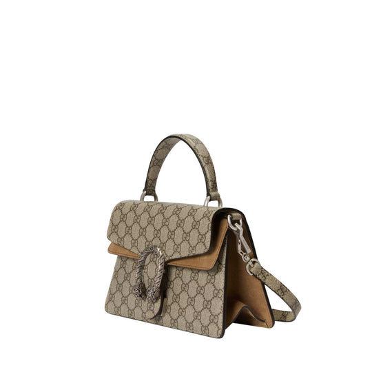 GUCCI Dionysus Canvas With Leather Shoulder Bag Top handel small