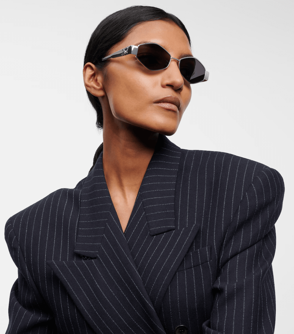 Triomphe hexagonal sunglasses CL40254U Sliver