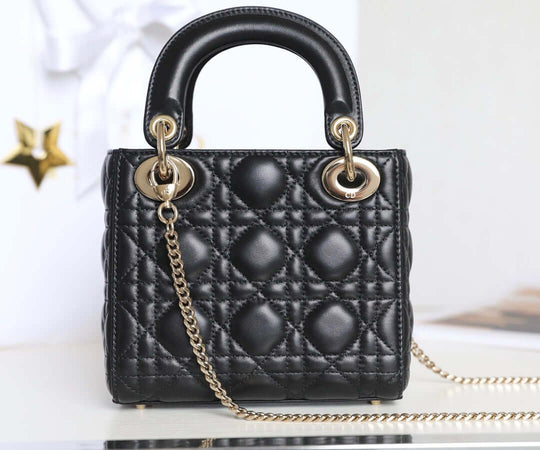 Mini Lady Dior Bag black with chain