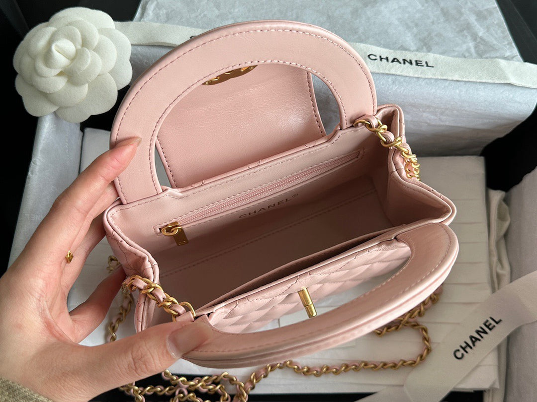 Chanel Kelly Top Handle Bag pink small