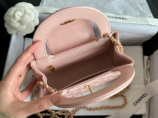 Chanel Kelly Top Handle Bag pink small