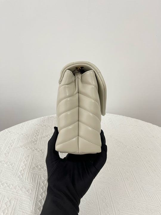 Saint laurent Loulou Shoulder Bag small white