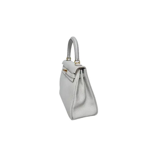 HERMES Kelly 25 cream gray Togo leather bag showcasing elegant design, high quality craftsmanship, and perfect for trendy handbag 2025.