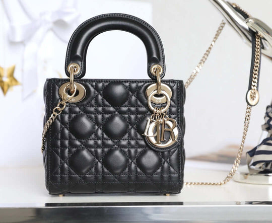 Mini Lady Dior Bag black with chain