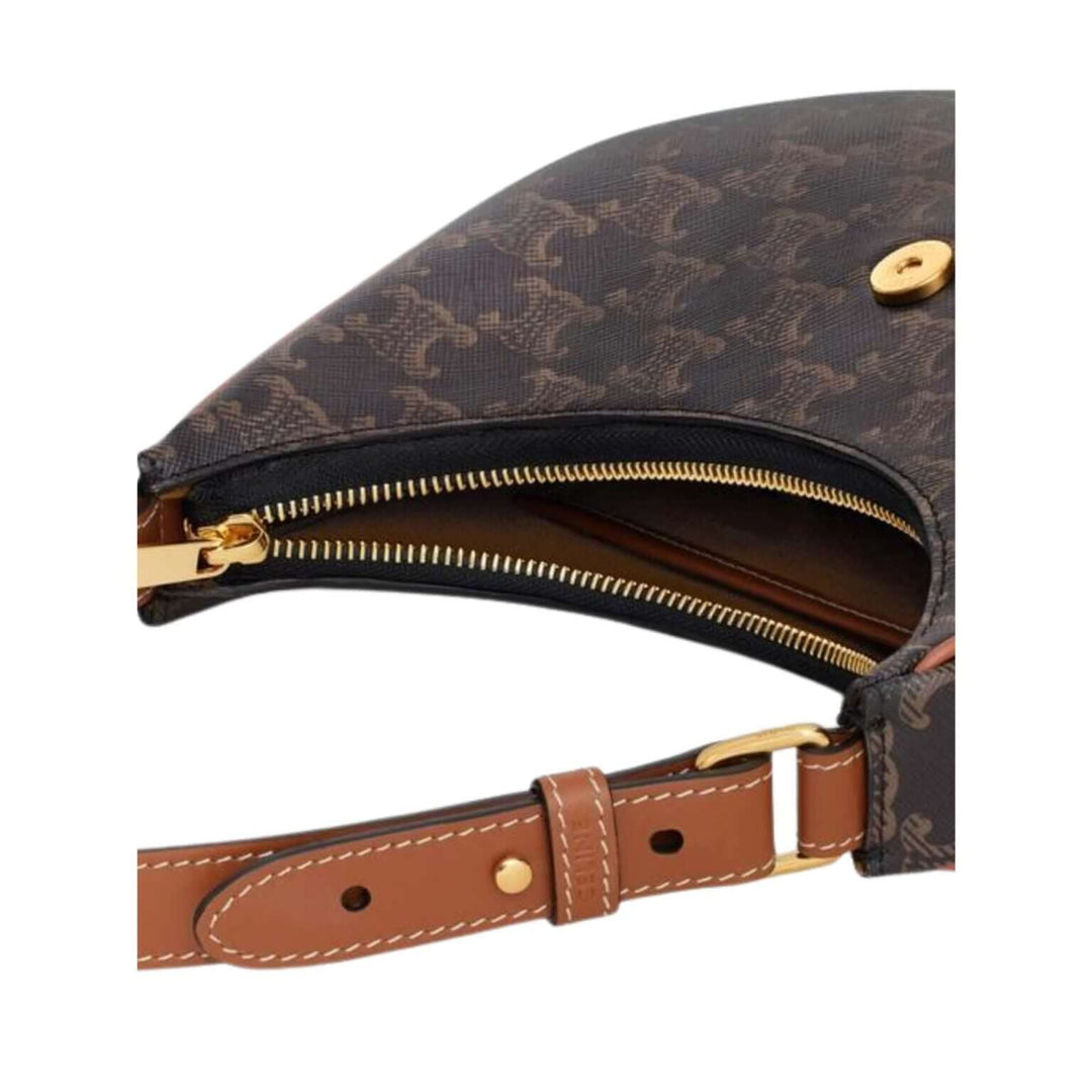 Celine Ava Triomphe Bag Medium brown with logo