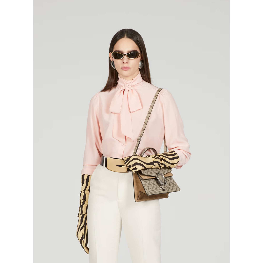 GUCCI Dionysus Canvas With Leather Shoulder Bag Top handel small
