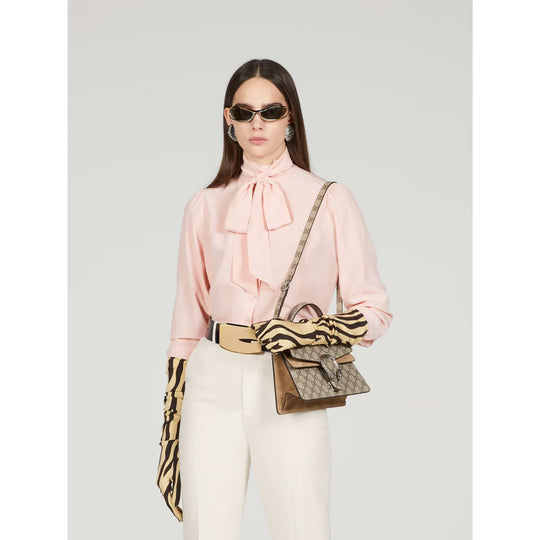 GUCCI Dionysus Canvas With Leather Shoulder Bag Top handel small