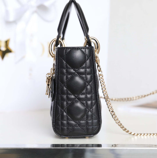 Mini Lady Dior Bag black with chain