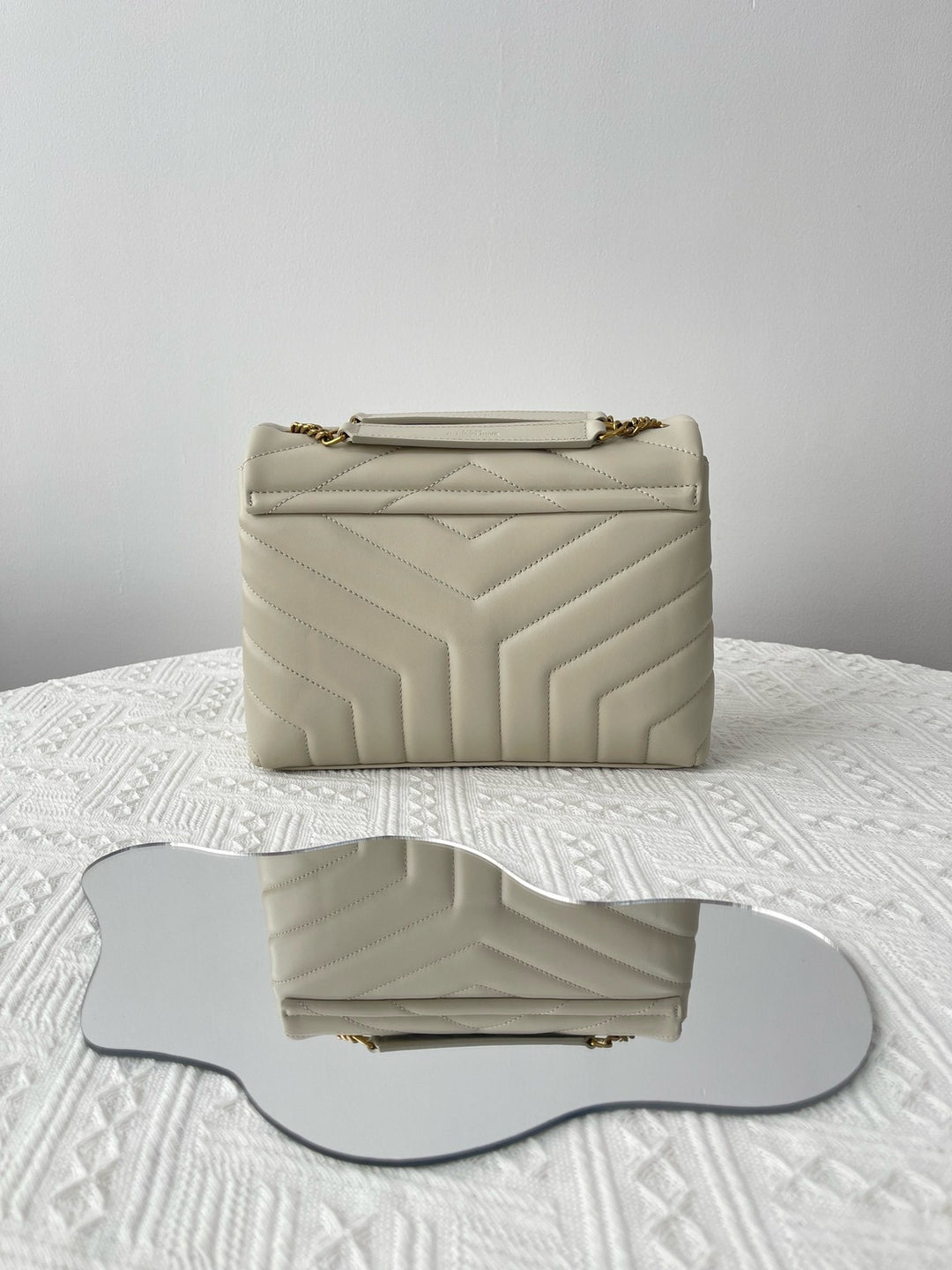 Saint laurent Loulou Shoulder Bag small white