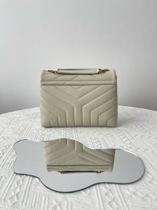 Saint laurent Loulou Shoulder Bag small white