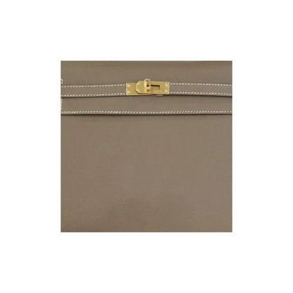 HERMES Kelly 25 Bag Epsom Leather Handbag (20,25,28,32) elephant gray gold hardware