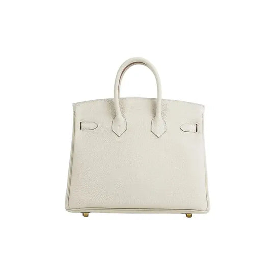 Hermes Birkin 25 Bag in milkshake white togo leather, a luxury bag for women, perfect everyday accessory.