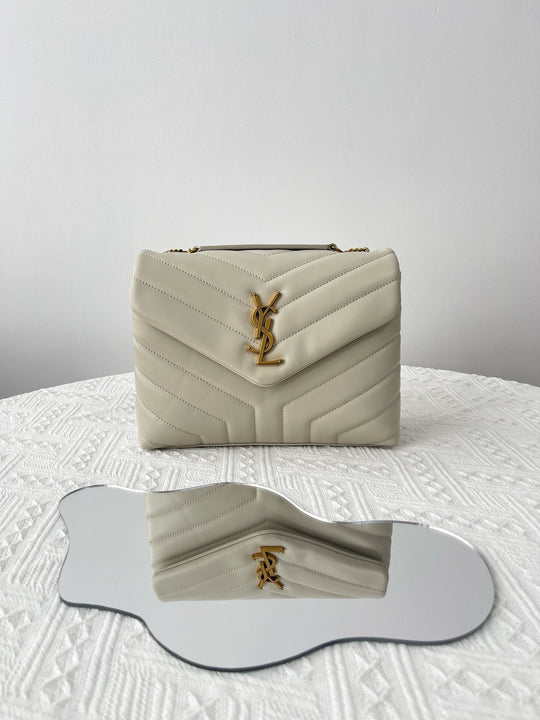 Saint laurent Loulou Shoulder Bag small white