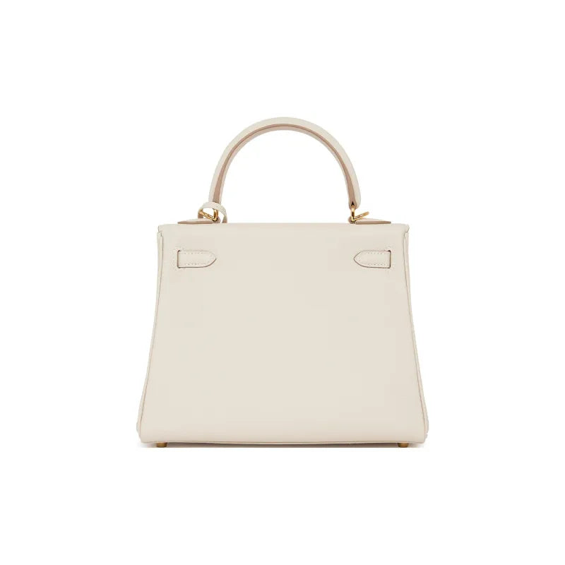 HERMES Kelly 25 cream Togo leather Bag Handbag (20,25,28,32)