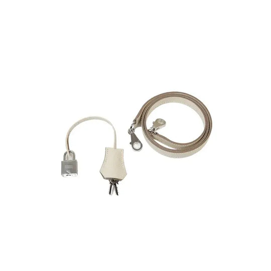 luxury bag accessory featuring a stylish beige leather strap and padlock, perfect for enhancing designer handbags