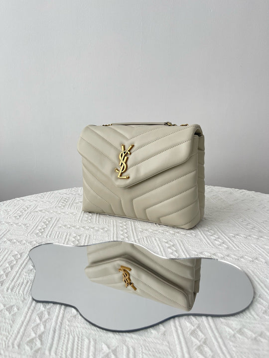 Saint laurent Loulou Shoulder Bag small white
