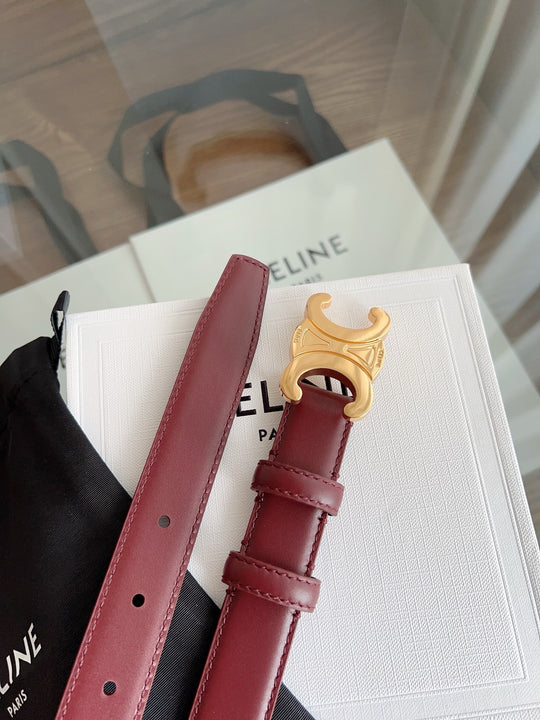 wine color belt gold hardware 2.5 CM