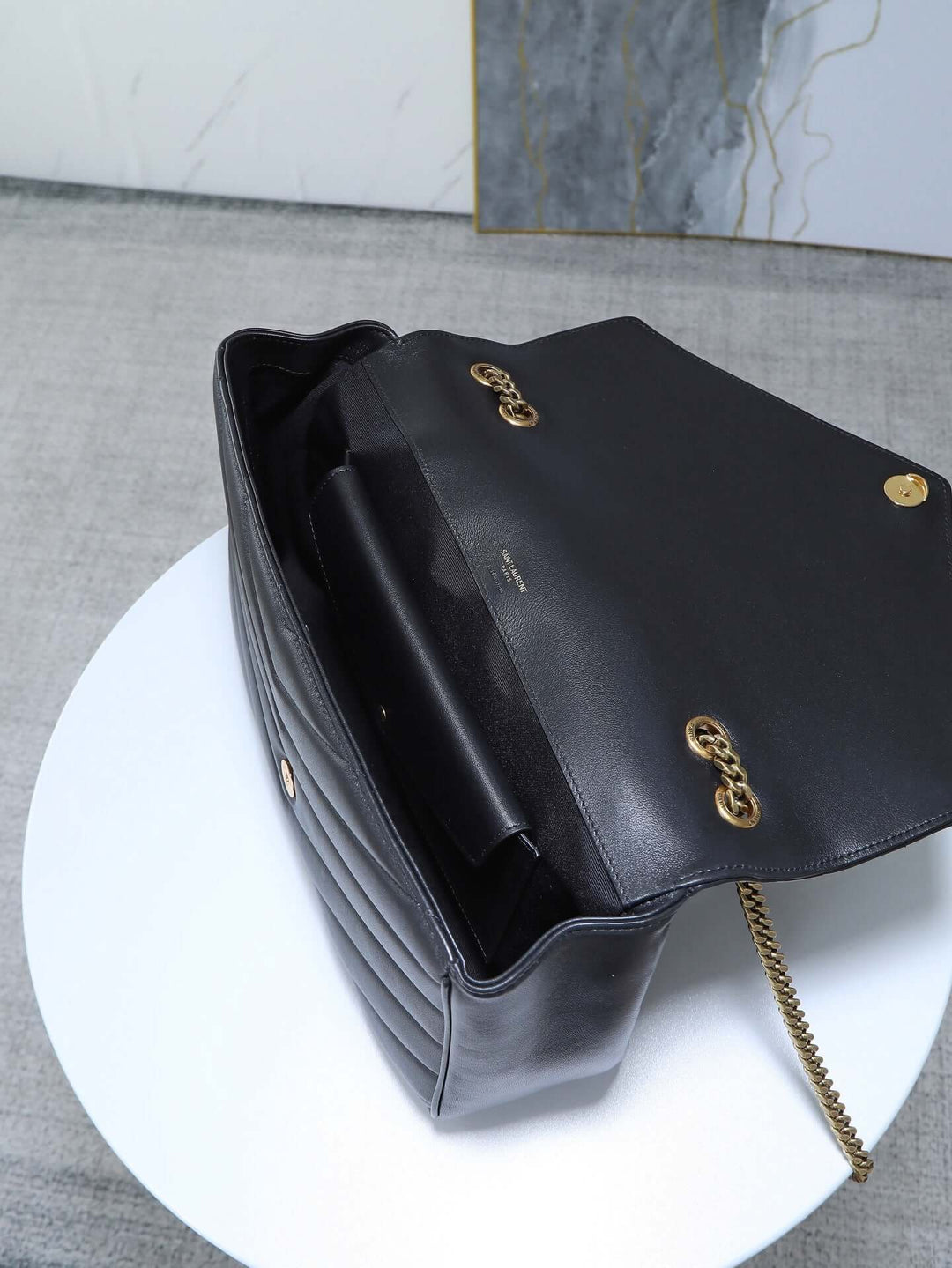 Loulou Shoulder Bag small black gold