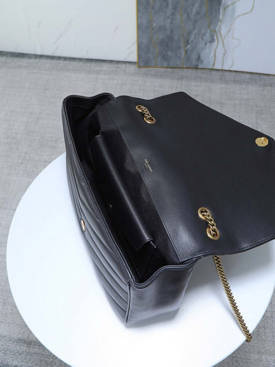 Loulou Shoulder Bag small black gold