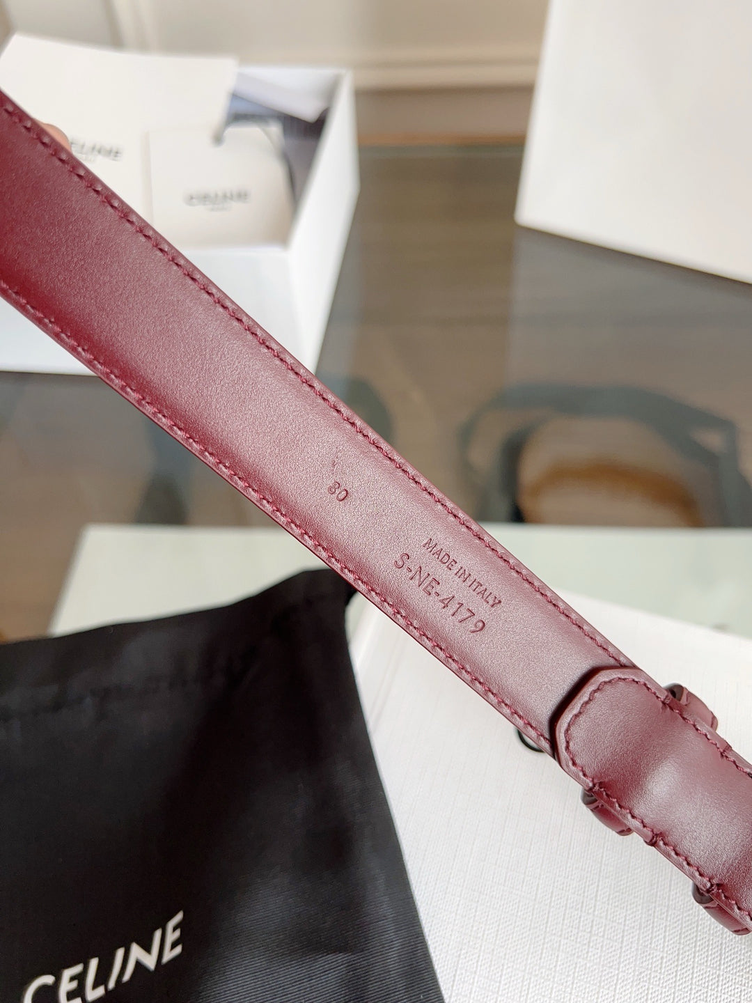 wine color belt gold hardware 2.5 CM