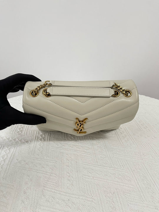 Saint laurent Loulou Shoulder Bag small white