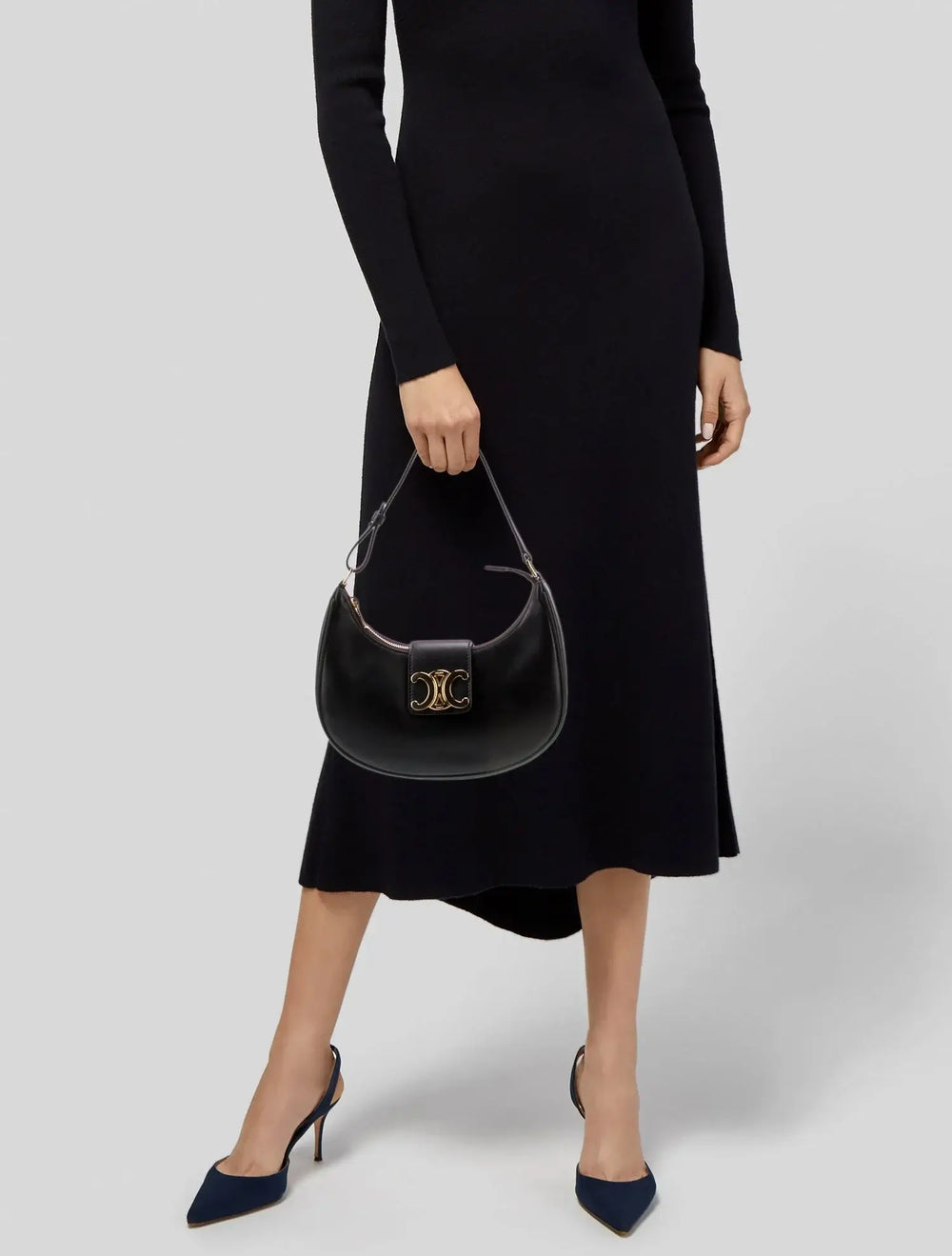 Celine Ava Triomphe Bag Medium brown with logo