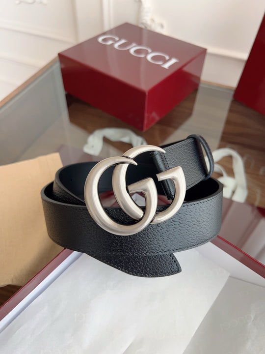 GG belt black and silver hardware