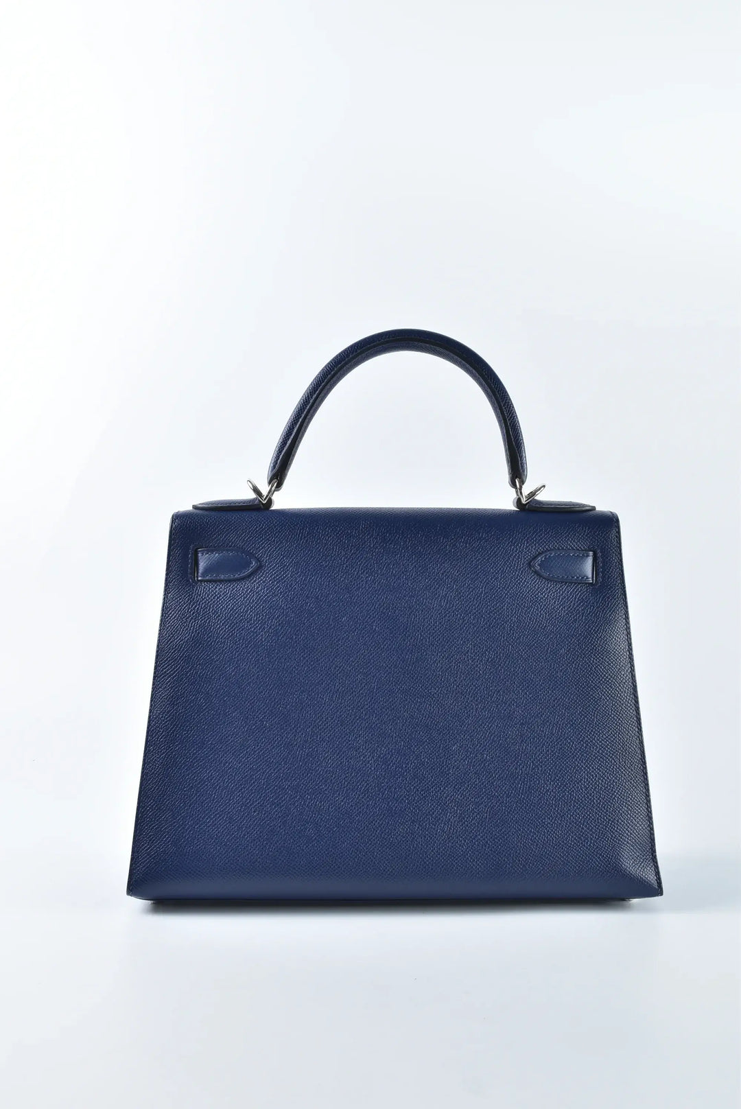 HERMES Kelly Bag Epsom Leather Handbag in navy with silver hardware stylish luxury bag for women ideal for everyday use
