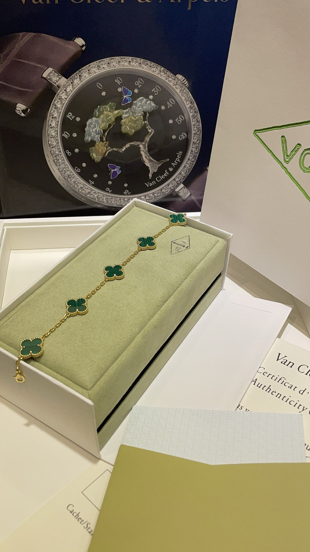 Vintage Alhambra Bracelet, 5 Motifs green