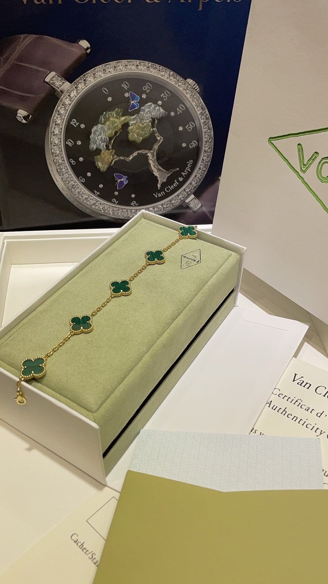 Vintage Alhambra Bracelet, 5 Motifs green