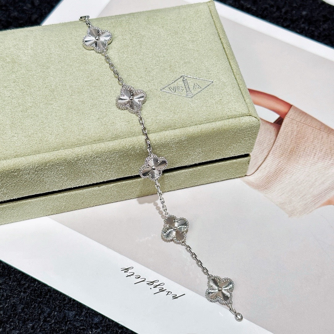 Vintage Alhambra Bracelet, 5 Motifs silver 925