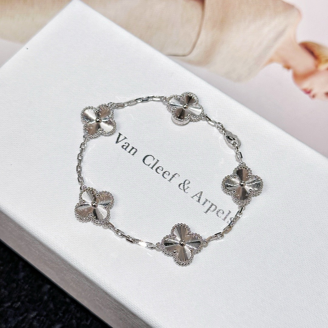 Vintage Alhambra Bracelet, 5 Motifs silver 925