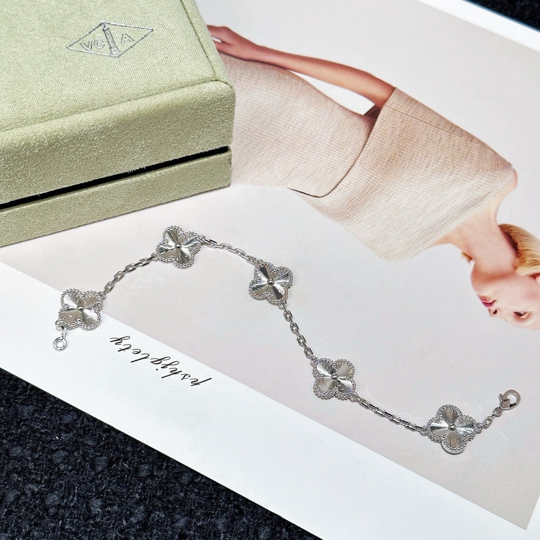 Vintage Alhambra Bracelet, 5 Motifs silver 925