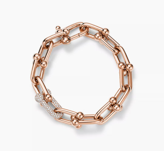 Tiffany hardwear bracelet V rose gold with zircon