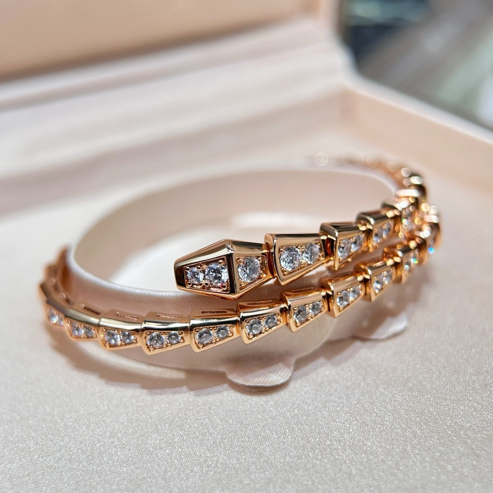 bvlgari bracelet rose gold full zircon