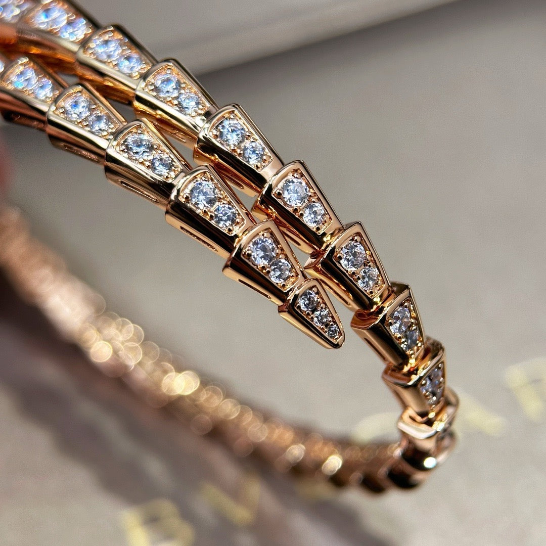bvlgari bracelet rose gold full zircon