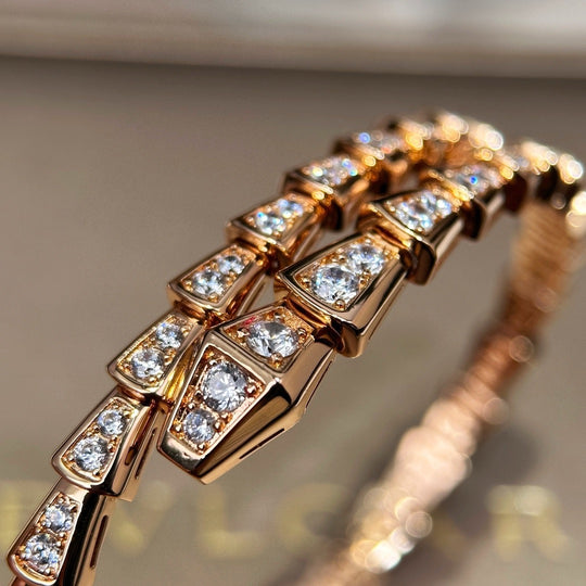 bvlgari bracelet rose gold full zircon