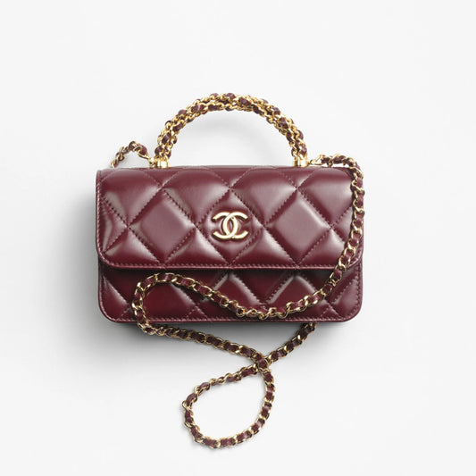 CHANEL crossbody wallet phone holder flap bag