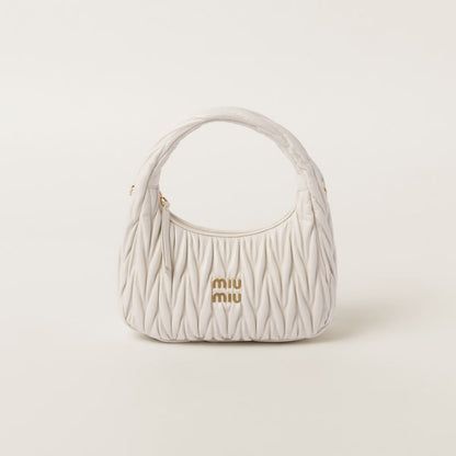 Miu Miu Matelassé Leather Handbag with Frontal Logo