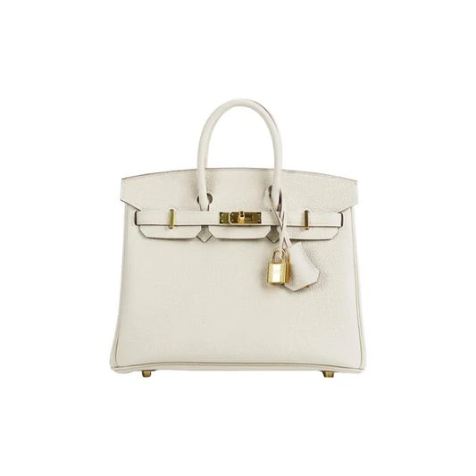 HERMES Birkin 25 Bag Milkshake White togo Leather Handbag (20,25,30,35)  gold hardware