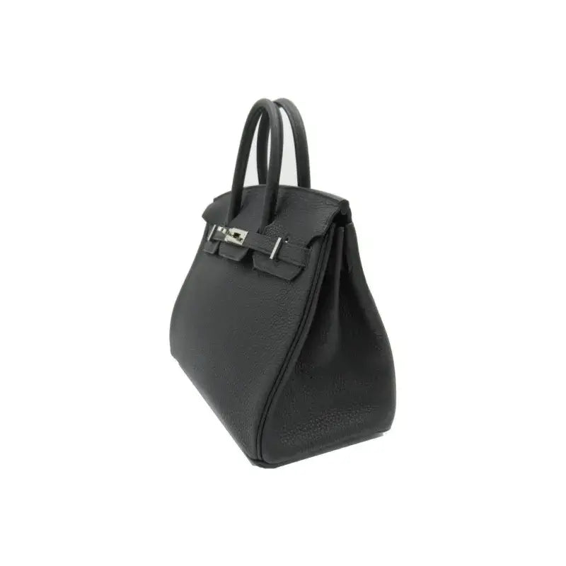 HERMES Birkin 25 black togo leather handbag featuring silver hardware, a luxury bag for women, ideal for timeless fashion.