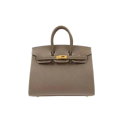 HERMES Birkin Bag Etoupe Elephant Gray epson Leather Handbag (20,25,30,35)  gold hardware