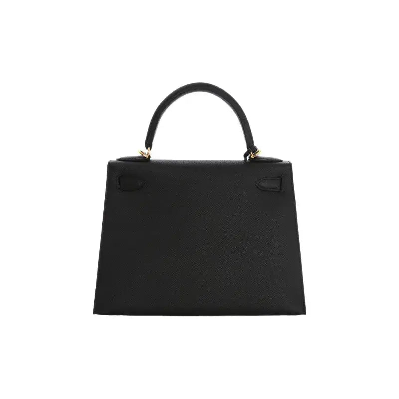 Hermès Kelly 25 handbag in black Epsom leather with gold hardware, a luxury bag for women ideal for timeless elegance.